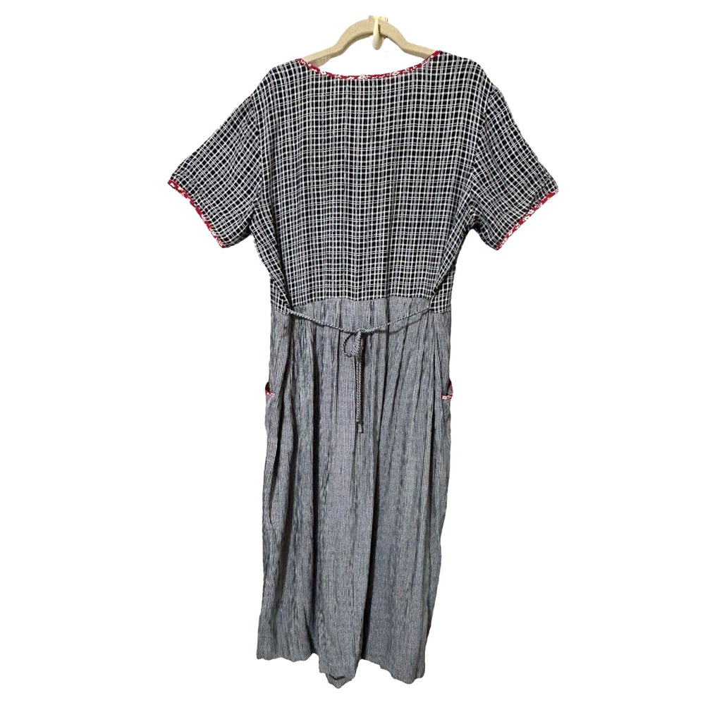 VINTAGE 80's Carol Anderson PLUS SIZE Dress 16 Pockets Whimsical Art To Wear USA - Picture 3 of 13
